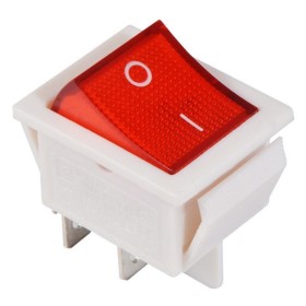 Переключатель TNSy KCD2-201N R/W с подсветкой красный (TNSy5500771)