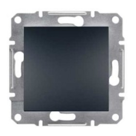 Выключатель кнопочный без рамки антрацит Asfora, EPH0700171