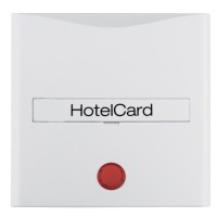 Накладка карточного выключателя для гостиниц с оттиском и красной линзой, полярная белизна матовая Berker S.1/B.3/B.7