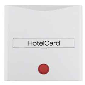 Накладка карткового вимикача для готелів з відбитком та червоною лінзою, полярна білизна матова Berker S.1/B.3/B.7