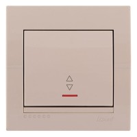 Выключатель проходной с подсветкой, кремовый, Deriy, Lezard