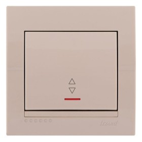 Выключатель проходной с подсветкой, кремовый, Deriy, Lezard