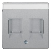 Накладка для супортів під 2 модулі RJ12/RJ45 алюміній Berker Q.х