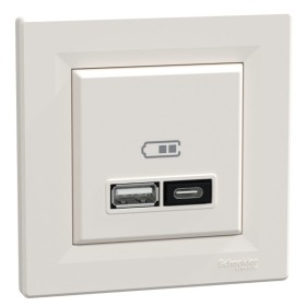 USB розетка Schneider Electric Asfora EPH2700523 тип A+C, 21Вт 3A крем