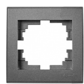 Одинарная рамка Lezard Rain (703-4242-146) с боковой вставкой (антрацит)