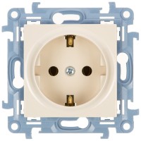 Розетка с заземляющим контактом Simon 10 кремовая