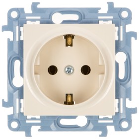 Розетка с заземляющим контактом Simon 10 кремовая