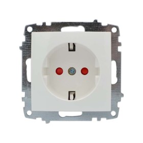 Розетка ELBI ZENA белая 1-я с заземлением защита от детей без рамки ( 609-010200-243 )