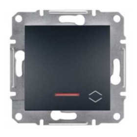 Перемикач з підсвічуванням, без рамки, антрацит Asfora, EPH1500171