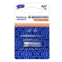 Батарейка лужна Аско-Укрем A27.MN27.BP1 (блістер 1шт)