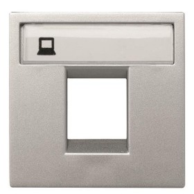 Одноместная накладка коммуникационной розетки ABB Zenit N2218.1 PL 2М (серебро)
