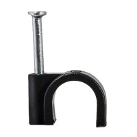 Кабельная скоба Аско-Укрем 10мм кругла черная 100шт (A0150030040)