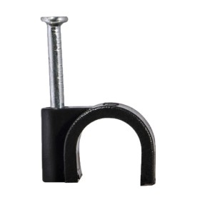 Кабельна скоба Аско-Укрем 10мм кругла чорна 100шт (A0150030040)