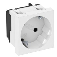 Розетка OBO Bettermann modul 45 з заземленням та шторками 250В 16A 33˚ біла (6120073)