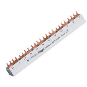 Шина соединительная Hager KDN463A 4P типа FORK (вилка) на 12 модулей 10мм² 63A