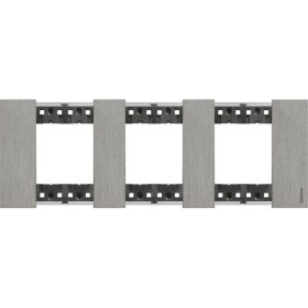 Рамка німецького стандарту на 3 поста (2+2+2 модулі) Bticino Living Now KA4802M3ZG сталь
