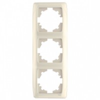 Рамка тройная вертикальная VIKO Carmen кремовая