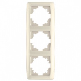 Рамка потрійна вертикальна VIKO Carmen кремова