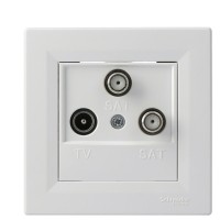 Розетка TV-SAT-SAT кінцева біла Asfora, EPH3600121