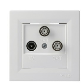 Розетка TV-SAT-SAT оконечная белая Asfora, EPH3600121