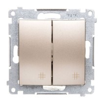 Двойной перекрестный выключатель Kontakt Simon Simon 54 Premium DW7/2.01/44 (золото)