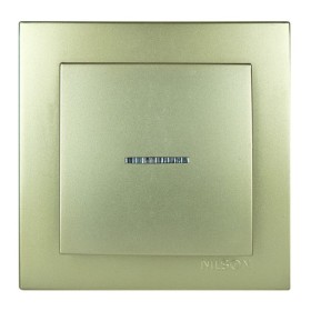 Вимикач Nilson Touran золото 1кл з підсвіткою ( 24151002 )