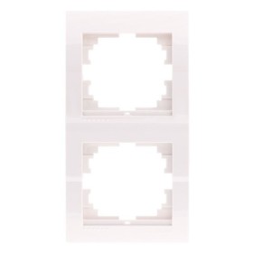 Рамка 2-местная вертикальная белая, Deriy, Lezard