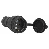 Каучукова переносна розетка E.Next e.socket.rubber.029.16 16А із заземленням та захисною кришкою (s9100024)