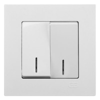 Вимикач 2-клавішний із підсвічуванням Gunsan Eqona