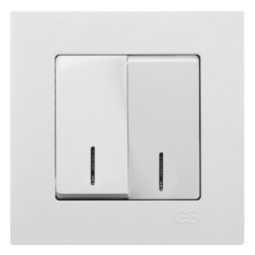 Выключатель 2-клавишный с подсветкой Gunsan Eqona