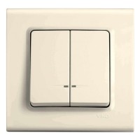 Выключатель 2 клавишный кремовый VIKO Linnera
