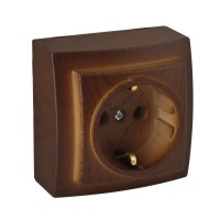 Розетка Nilson Themis горіх 1-на з заземленням ( 26271017 )