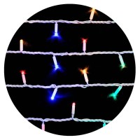 Вулична різнокольорова LED гірлянда Delux EN STRING 200LED (90012981) 20м (2х10м) 40 миготливих діодів IP44 білий шнур