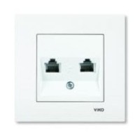 Розетка телефонна подвійна (2хRJ11, Cat3) біла