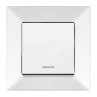 Выключатель 1-клавишный Meridian, с подсветкой, белый
