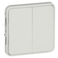 Вимикач 2-клавішний білий антибактеріальний Legrand