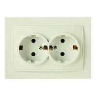 Розетка Nilson Thor кремова 2-на з заземленням ( 27121025 )