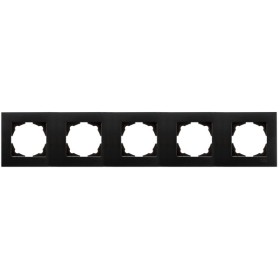 Рамка 5-местная Gunsan Eqona черная metallic