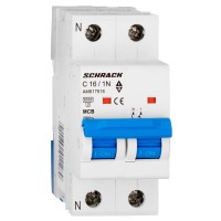 Автоматичний вимикач Schrack AM617616 6кА 16А 1P+N C