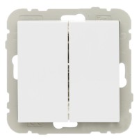 Двоклавишний сходовий вимикач Logus 21101 TBR 10АХ 250В білий