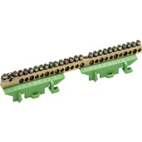 Захисна шина заземлення з утримувачем Hager KM25E 1x25+11x16+13x10мм²