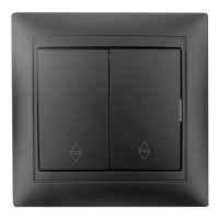 Прохідний двокнопковий вимикач Elcor Emily 9215 (211637) чорний