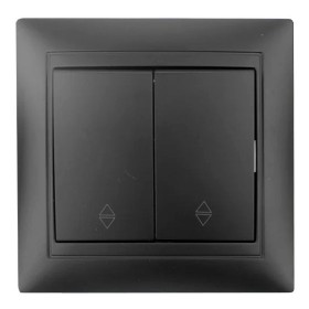 Прохідний двокнопковий вимикач Elcor Emily 9215 (211637) чорний