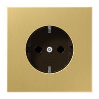 Розетка з накладкою Jung LS ME1520C із заземленням латунь