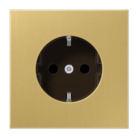 Розетка з накладкою Jung LS ME1520C із заземленням латунь