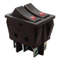 Перемикач TNSy KCD2-2101EN R+R/B з підсвічуванням червоний (TNSy5500816)