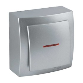 Выключатель Nilson Themis серебро 1кл с подсветкой ( 26131002 )