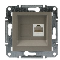 Розетка компьютерная без рамки 5.e UTP бронза Asfora, EPH4300169