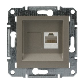 Розетка компьютерная без рамки 5.e UTP бронза Asfora, EPH4300169