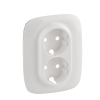 Панель двойной розетки с з/к Legrand Valena Allure белая